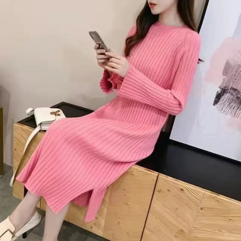 Robe Split Maxi Evening Female Knit Dress Loose Long Kpop New Features of Sensual Sexy Designer Elastic Women's Crochet Dresses