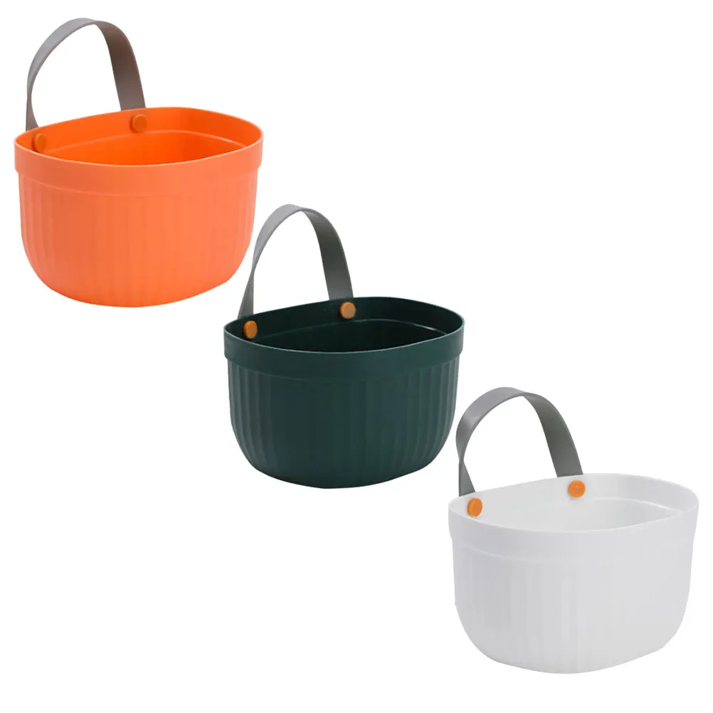 

3 Pcs Kitchen Storage Baskets Hanging Wall Fruit Vegetable Organizer PP Material Space Saver Bathroom Sponge Holder