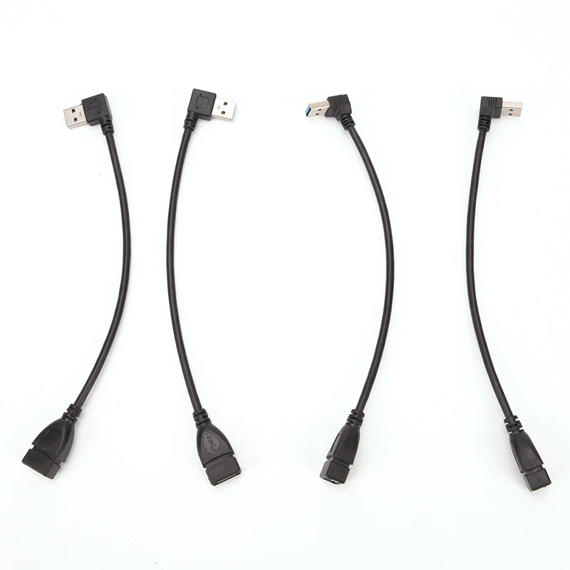 Universal Left/right USB 3.0 Male A To Female A Up Angle 90 Degree Extension Data Sync Cord Cable USB Extension 20cm Cable