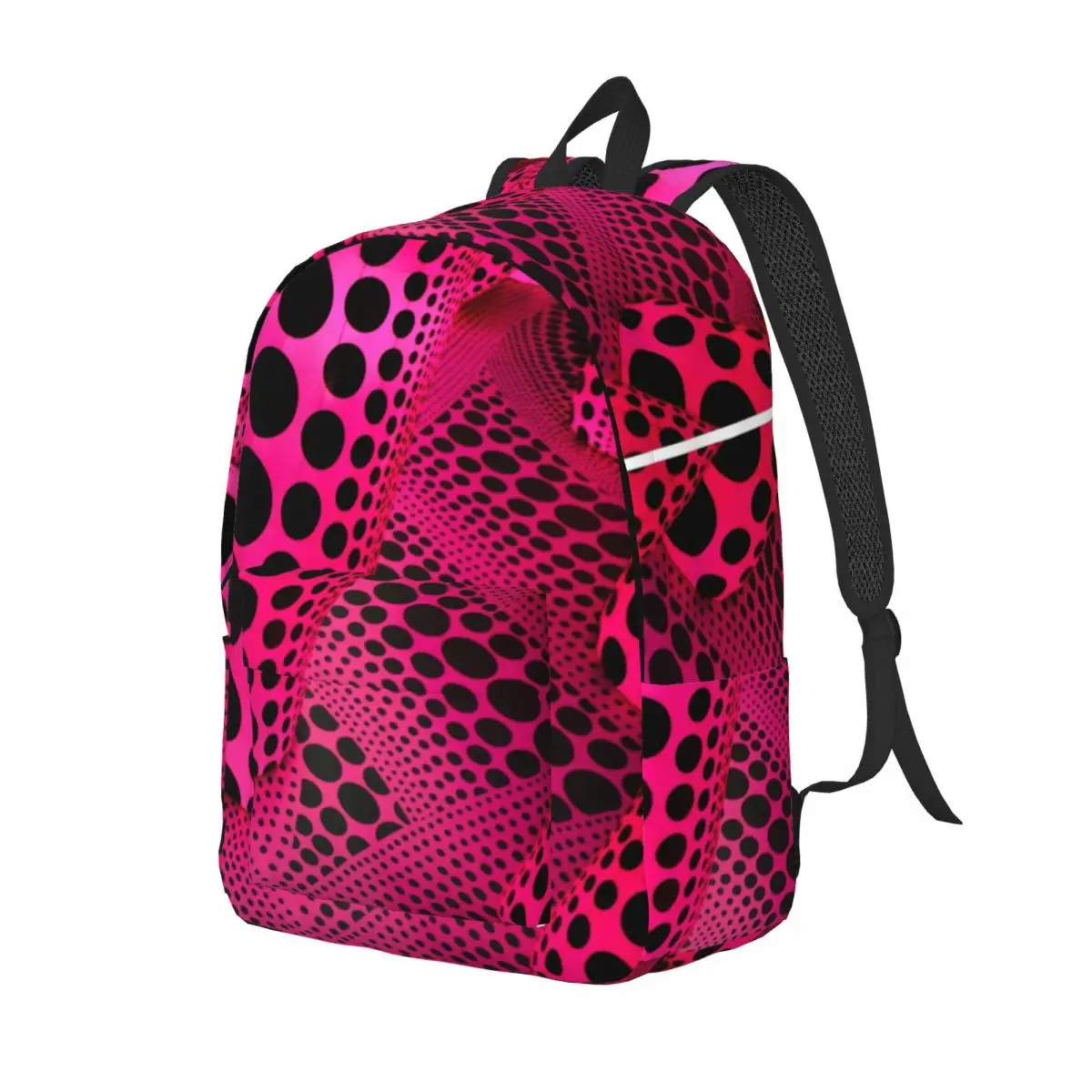 Pink Artist Backpack for Kindergarten Primary School Student Yayoi Kusama Polka Bookbag Boy Girl Kids Canvas Daypack Durable