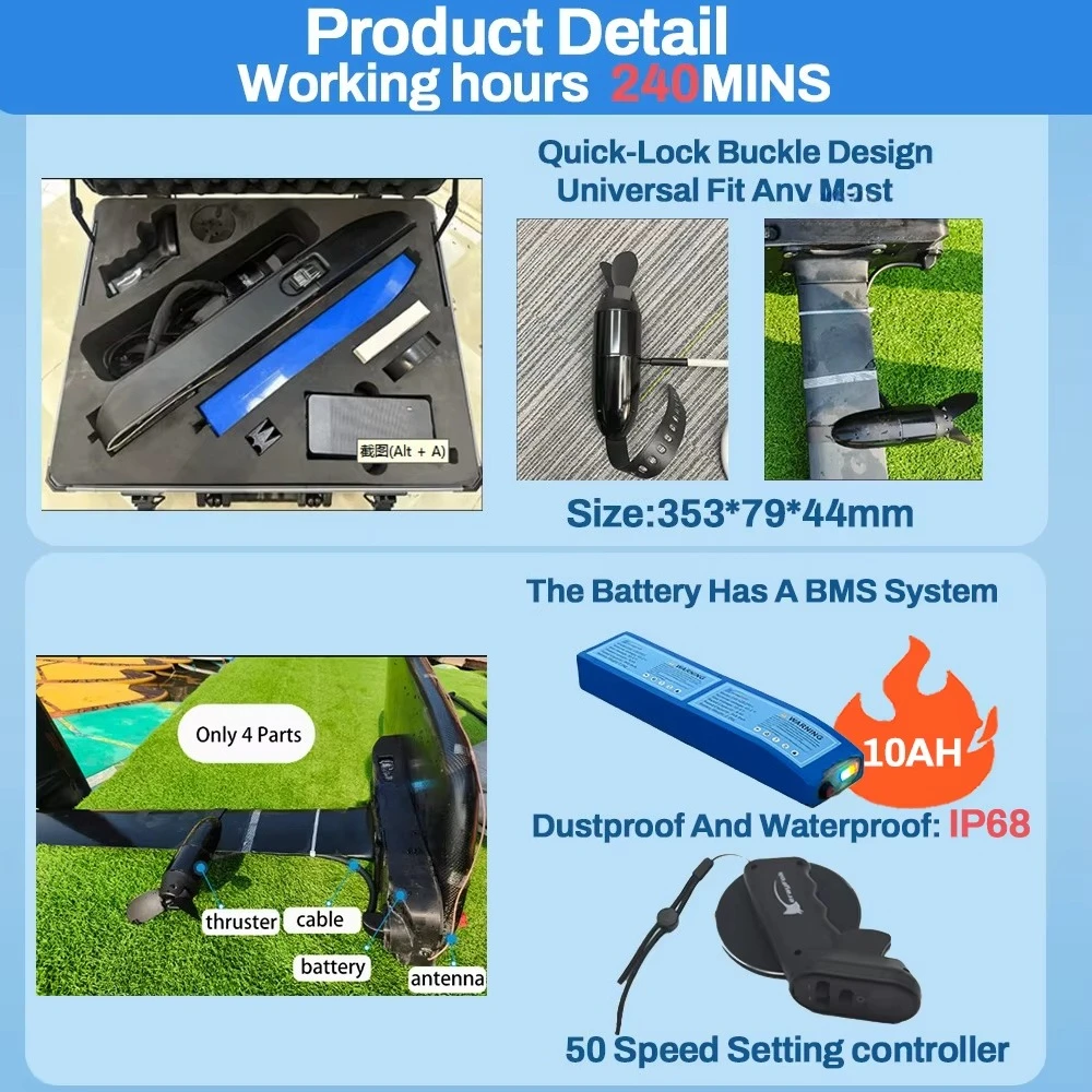 Hot Sale Hydrofoil Motor Assist Propeller Electric Power Source New Plastic Waterplay Surfing Tools & Accessory