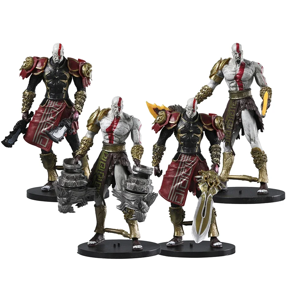 

God of War Kratos Figure PVC Statue Model Doll Collection Ornaments Gift Toys 4pcs/set