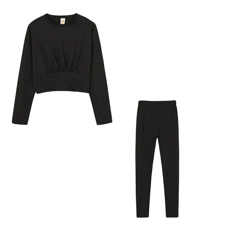 2023 neue AutumnWomen's Reine Farbe Sport Taille Anzug Mode Lässig Zwei-stück Set – Detail 30