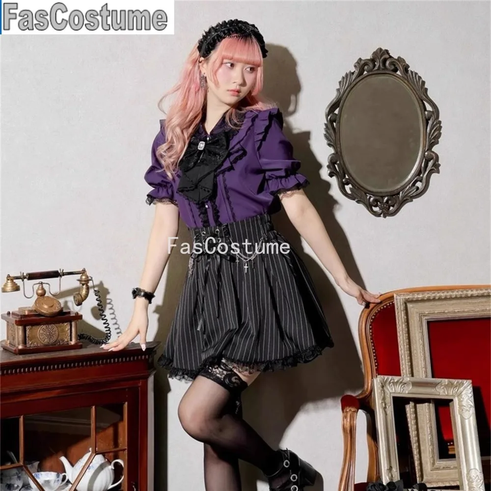 

Новая женская японская милая кружевная блузка с коротким рукавом и бантом