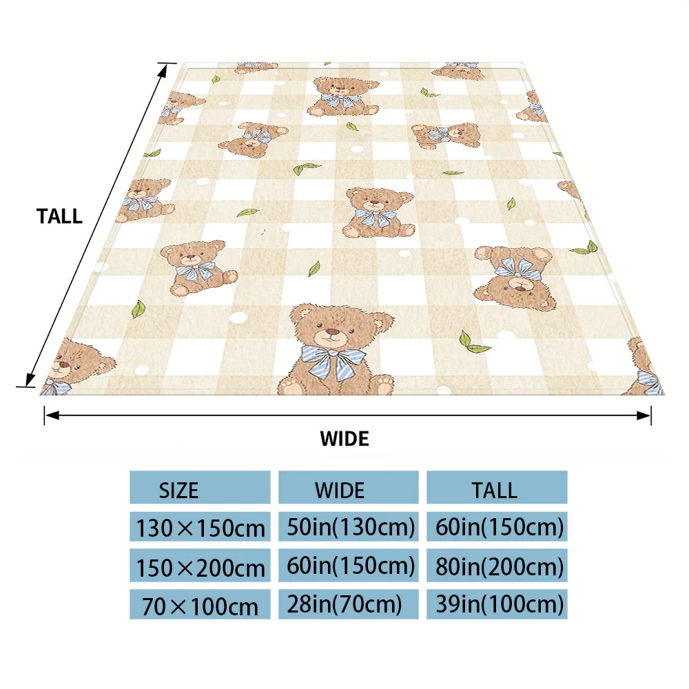 Teddy Bear Nap Blanket,Flannel Blanket,Suitable For Sofas,Beds,Cars,Rooms,Offices,Camping,Exquisite Gift Blankets