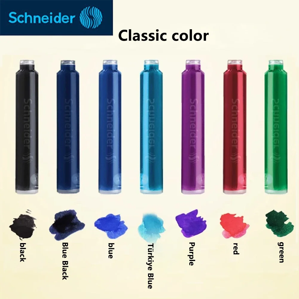 

3 коробки Schneider Colors, картридж с чернилами и диаметром 2,6 мм, неблокирующие чернила, канцелярские принадлежности, школьные принадлежности Kawaii