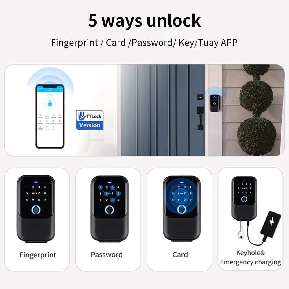 Waterproof TTLOCK App Remote Access Password Bluetooth Digital Key Box Wall Mount Security Storage Lockbox Anti-theft Box