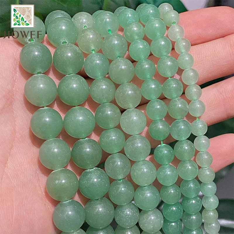 Natural Stone Green Aventurine Round Beads For Jewelry Making DIY Chrams Necklace Bracelet Earrings 15