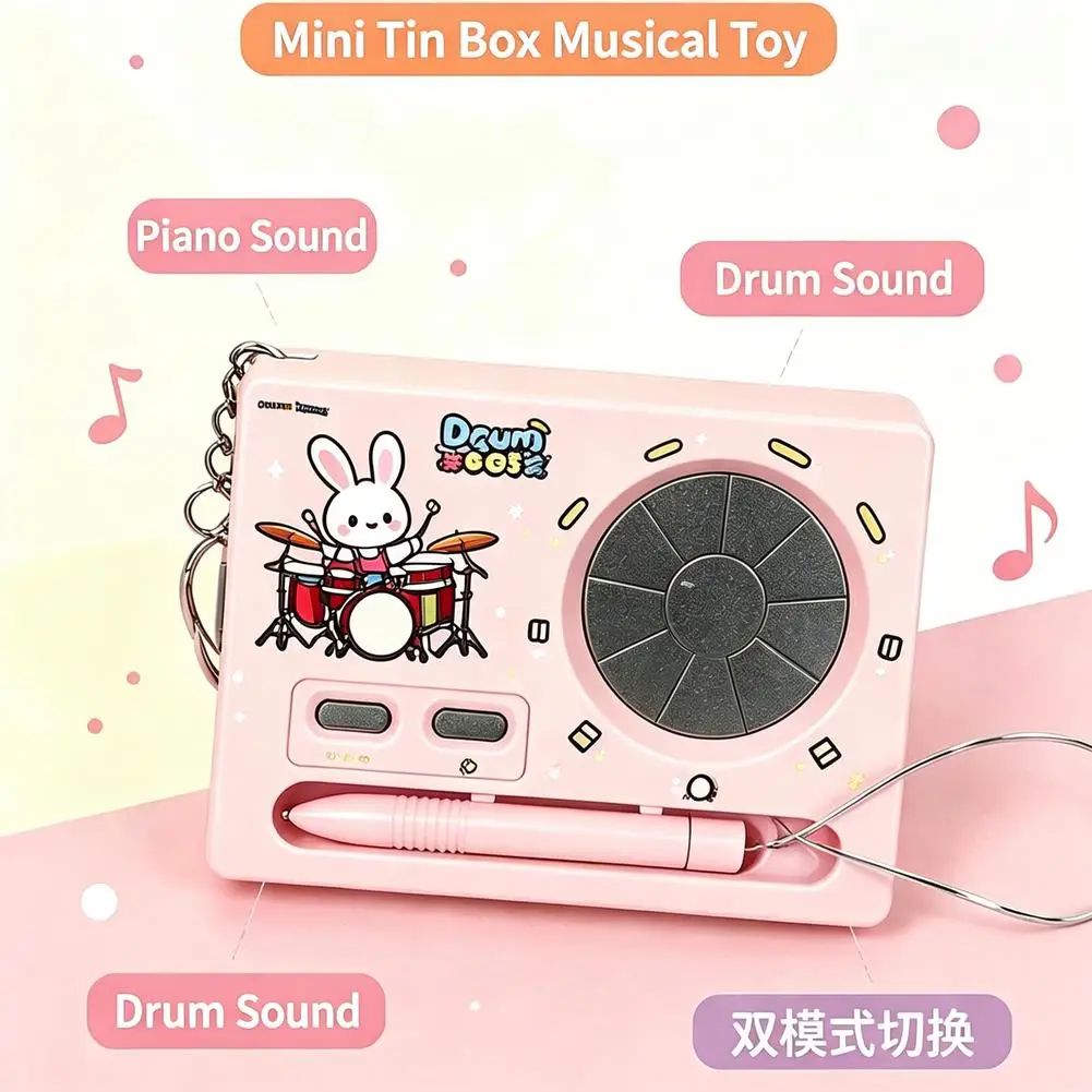 Mini Steel Tongue Drum Keychain Electronic Musical Instrument Toy Pocket Piano Drum Mode Sound Enlightenment Toy