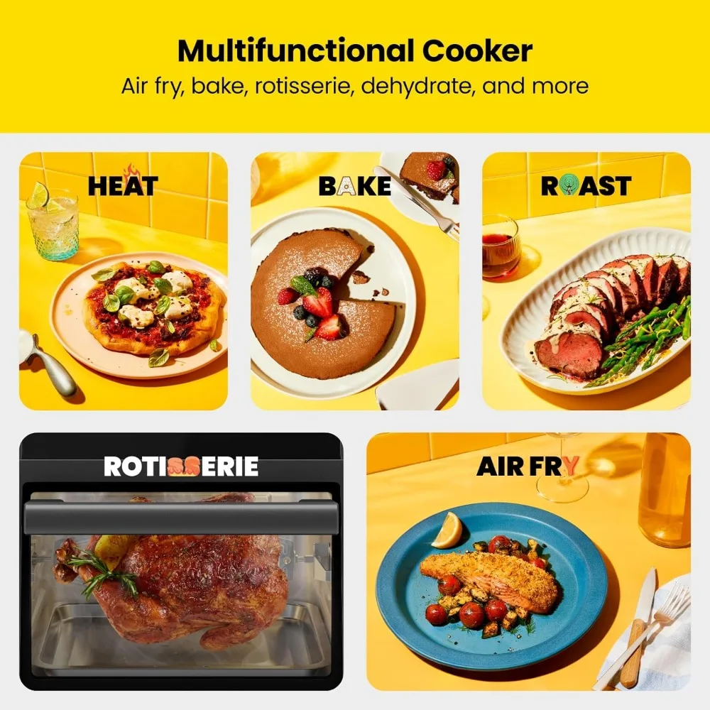 CHEFMAN ExacTemp™Freidora de aire 5 en 1 de 12 cuartos con termómetro de cocina inteligente integrado, 28 Presets de pantalla táctil