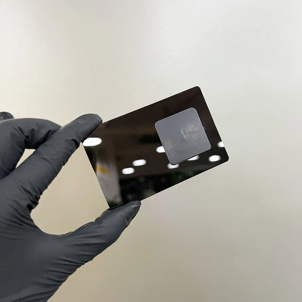 Tarjeta de visita personalizada del metal negro del espejo NFC del oro del espejo RFID con el logotipo