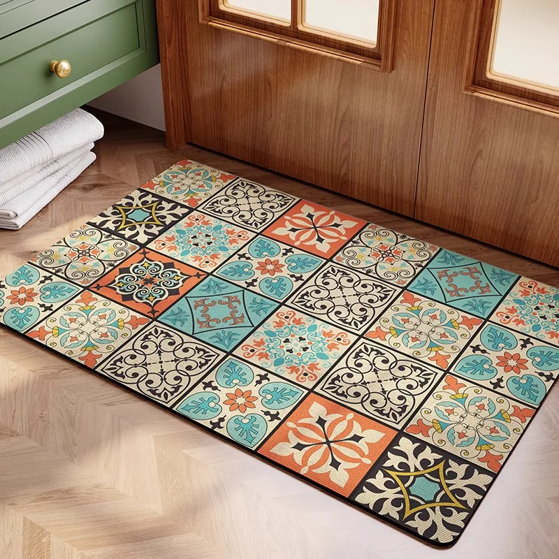 American Retro Tile Diatomaceous Earth Mat Bathroom Water Absorbent Dirt-Resistant Easy-Care Non-Slip Mat