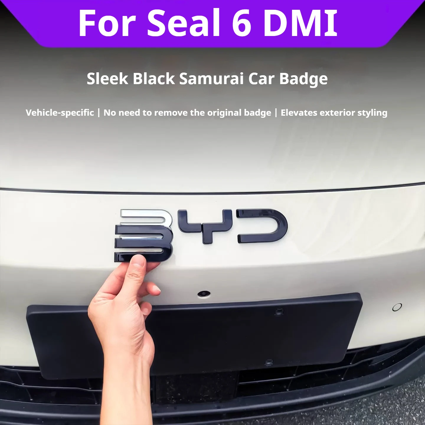 For BYD SEAL 6 DM-i Car Black Front Rear Emblem Black Warrior Badge Covering Styles Car Logo Sticker Modification Accessories
