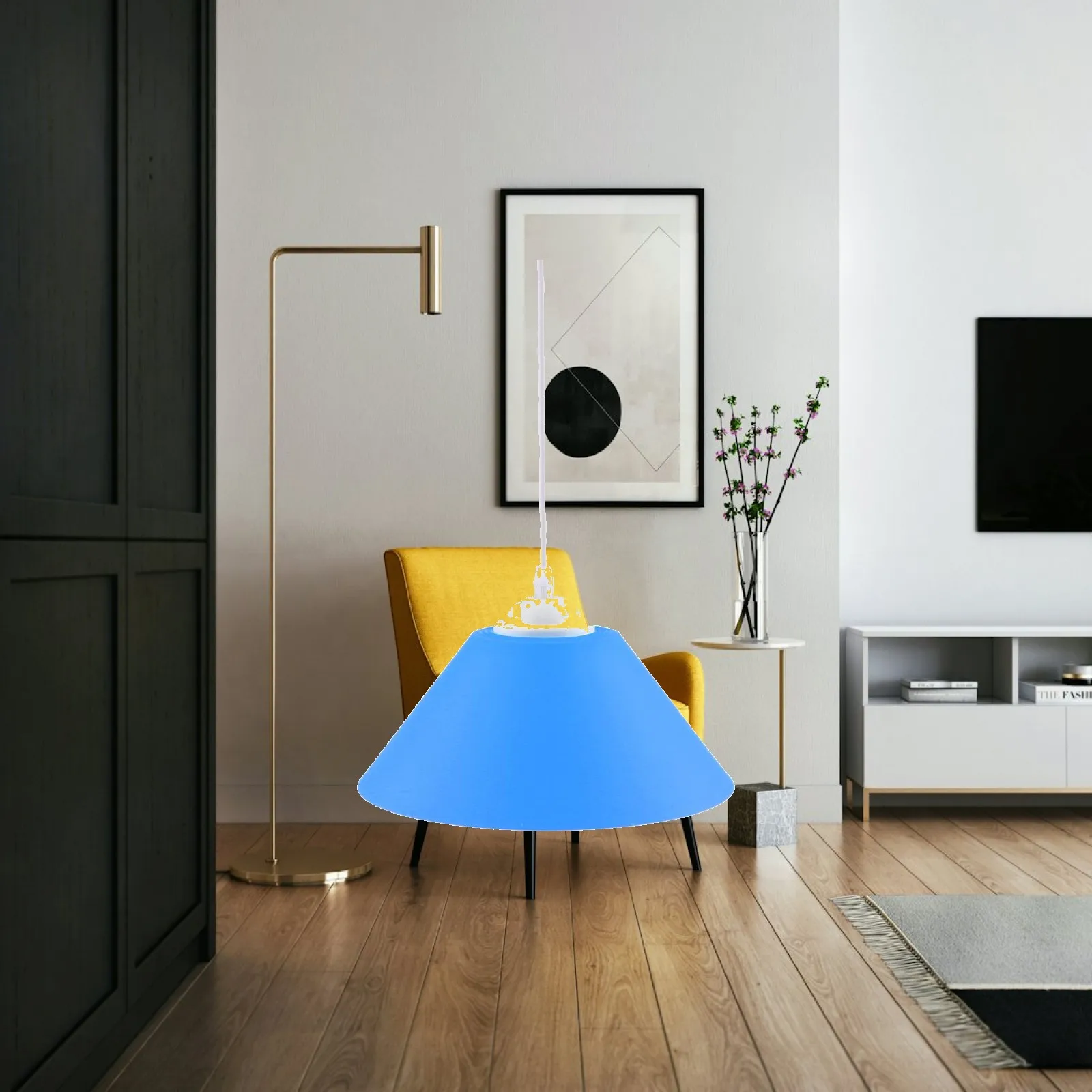 Pendant Lamp Shade Cone Shape PVC Material Light Cover Chandelier Accessory for Home Hallway