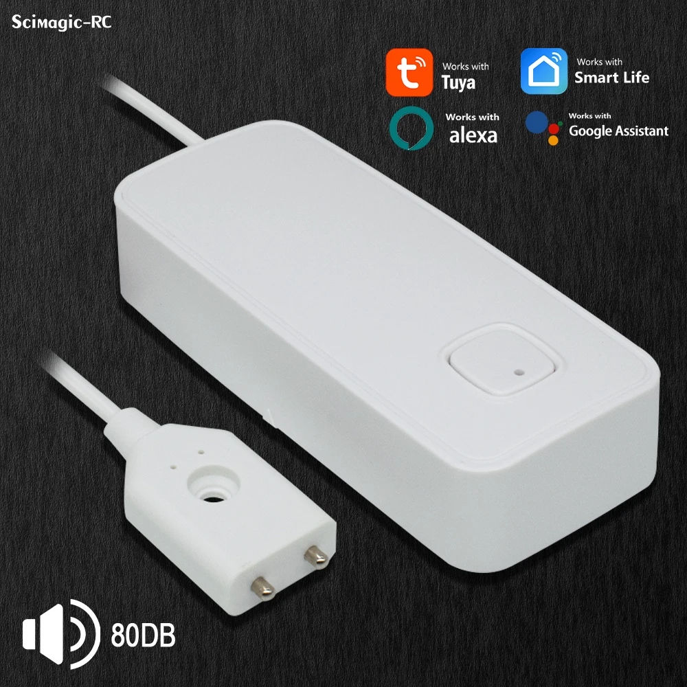 Tuya 2 Versions Smart  Leak Water Alarm Detector App Remote Monitoring  Available Smart Life APP Easy Installation