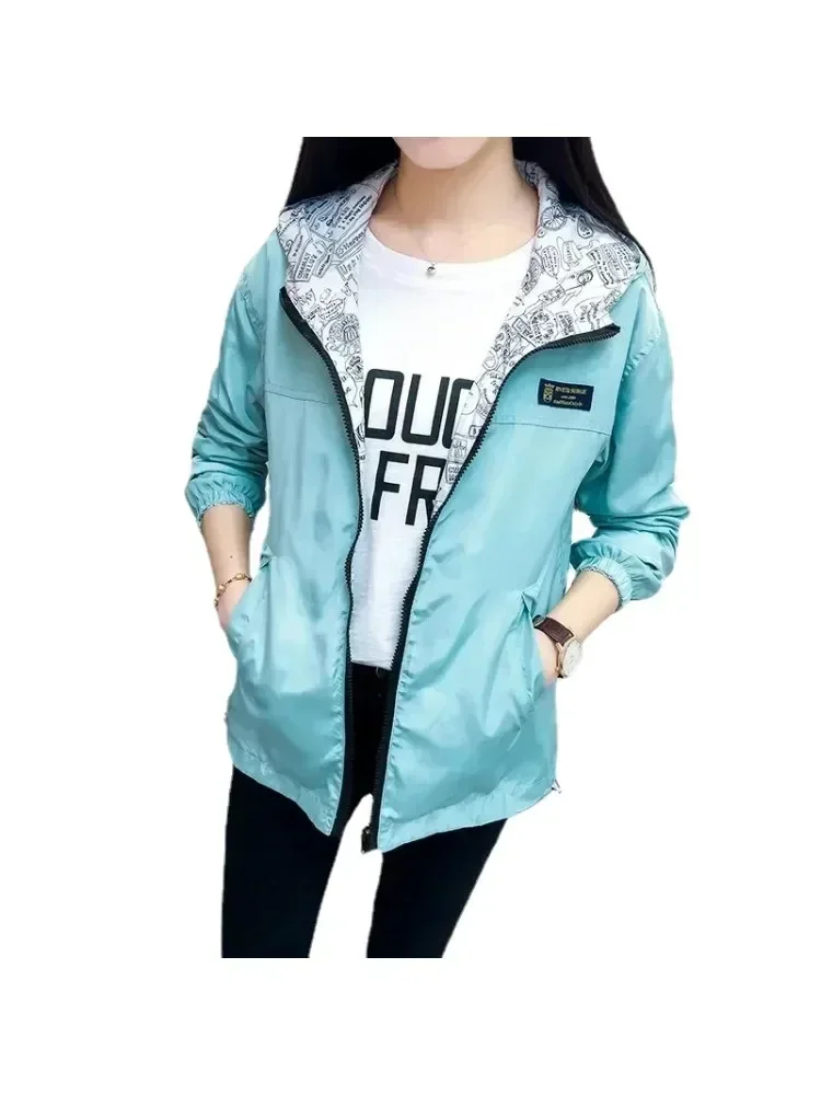 3XL Autumn New Women Double-Side Jackets Short Coat Oversize Female  Outwear Clothing Fashion Basic  Lady Windbreak