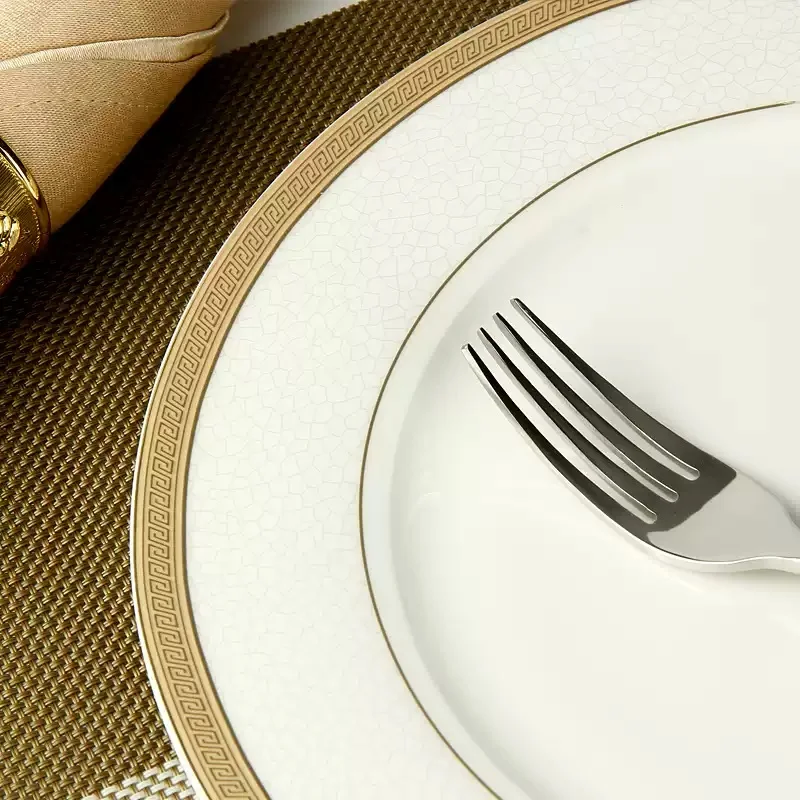 2pcs/lot, 10 & 8 inch, real bone china dinner plate set, white porcelain plate, dishes for restaurant, white porcelain tray