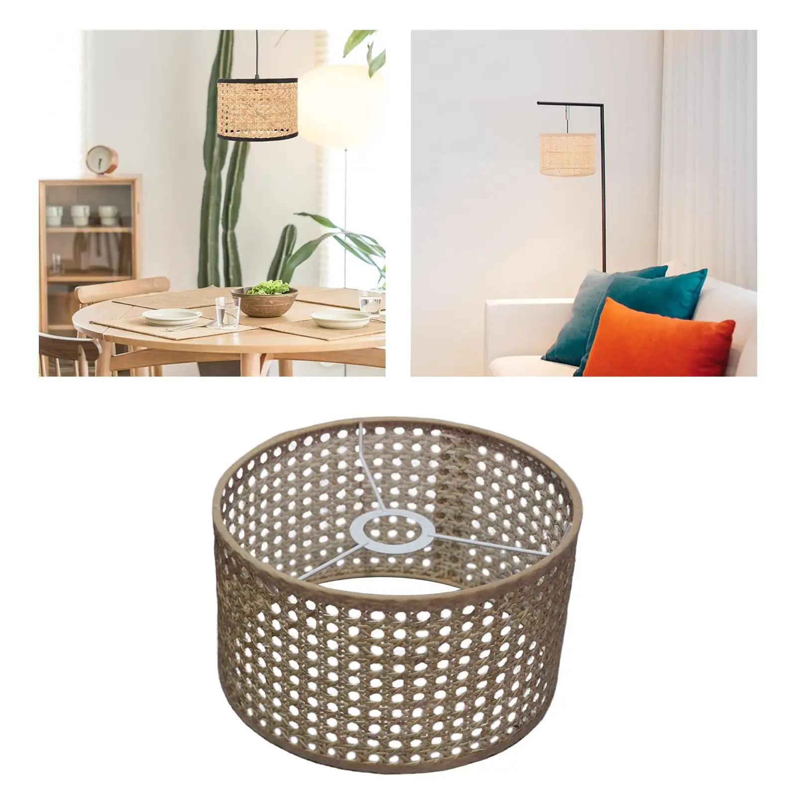 Creative Woven Rattan Lampshade for Chandelier Pendant Light Fixture Suitable for Hotel Cafe Restaurant