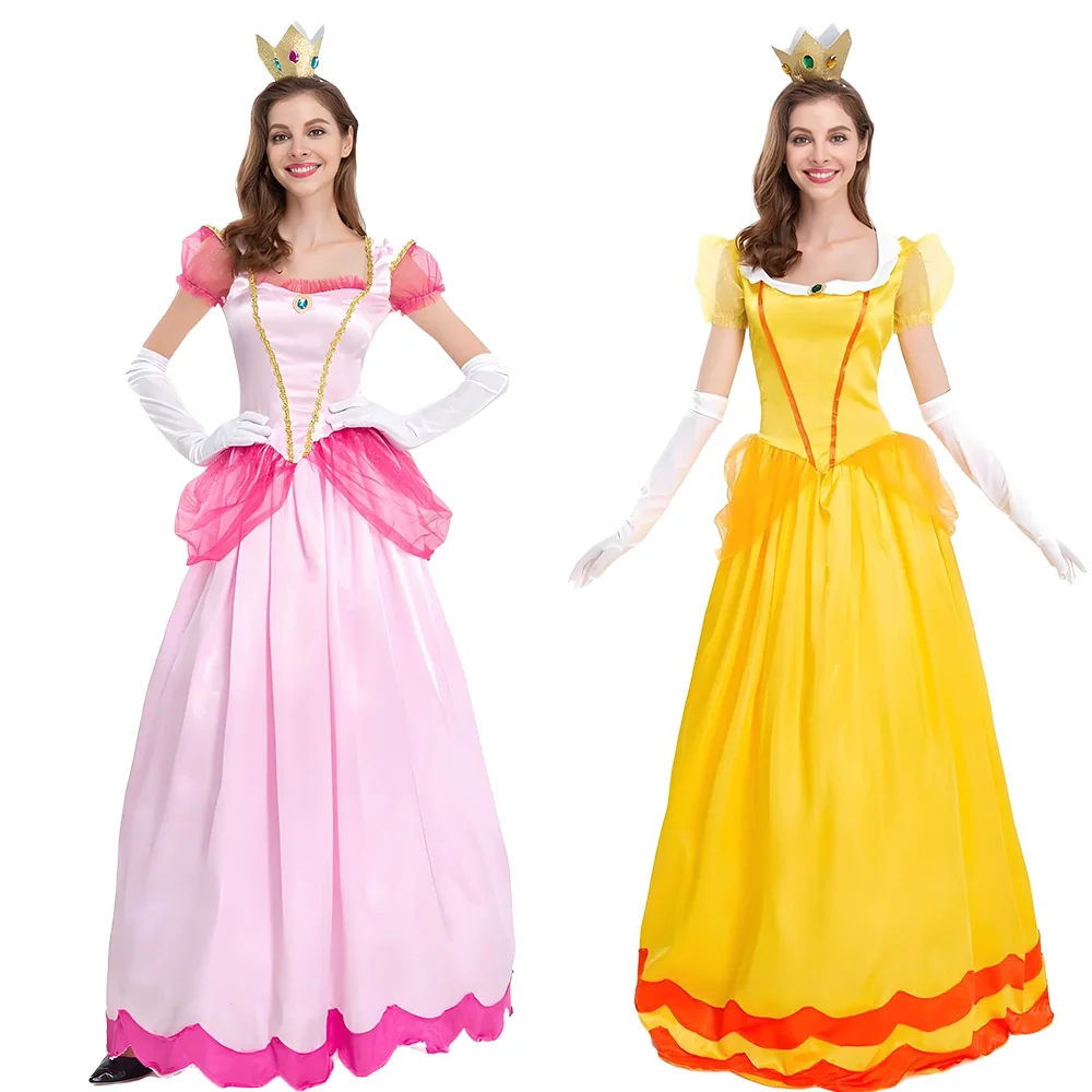 Neue Prinzessin Kleid Palace Party Königin Rock Rosa Pfirsichblüte Kleidung Anime Halloween Kostüme für Frauen
