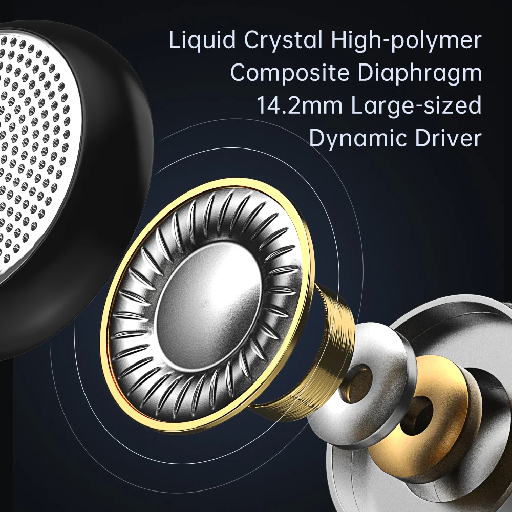 ND DTS flat-headed brother earplug fever-grade HIFI high-quality computer phone round hole semi-in-ear wired earphone