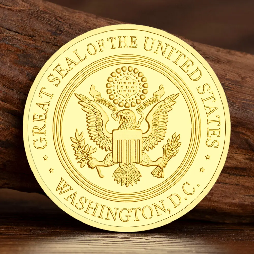 Great Seal of The United States of America Central Intelligence Agency Souvenir Coin Golden Plated Militarily Collectible Coin