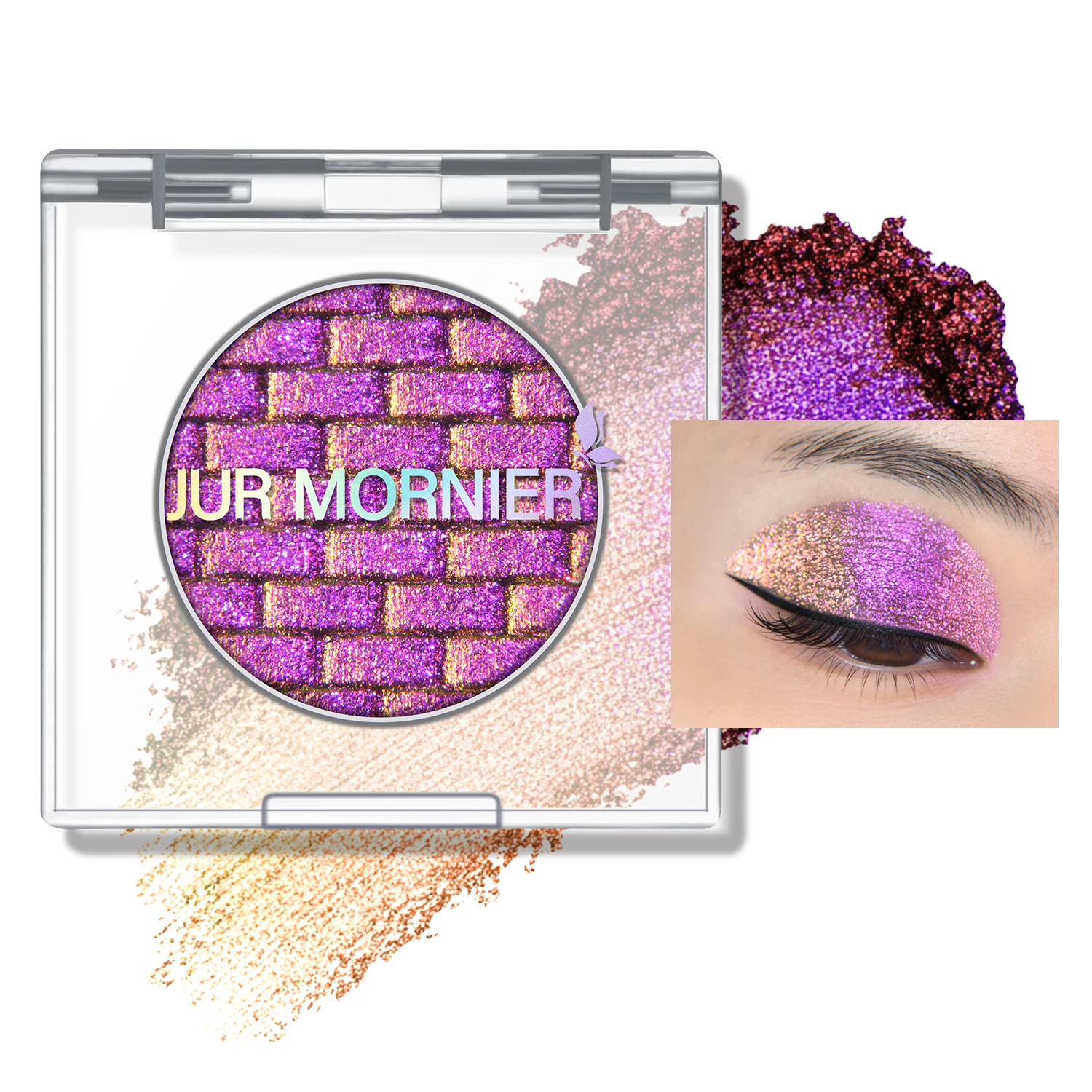 

JUR MORNIER Multichrome Eyeshadow,Duochrome Pearl Powder Smooth Pressed Vegan Waterproof Creamy Formula Glitter Eye Shadow