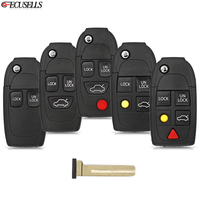 Ecusells 2/3/4/5 Button Folding Remote Car Key Shell Case Cover for Volvo 850 960 C70 S40 S60 S70 S80 S90 V40 V70 V90 XC70 XC90