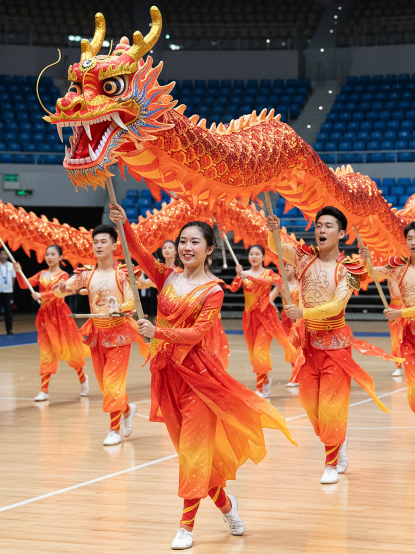 

Dragon Costume Performance Dancewear Men's Women's New Sle Opening Drumming And Gong Dance Outfit Square Dancing Costume
