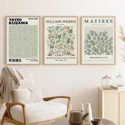 Abstract Matisse Yayol Kusama Green Botanical Posters Wall Art Canvas Painting Prints Pictures Modern Living Room Interior Decor