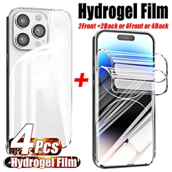 4Pcs Hydrogel Film Full Cover For iPhone 14 11 12 13 Pro Max Mini Screen Protector For iPhone 14 11 8 7 6 Plus X XR XS MAX Film