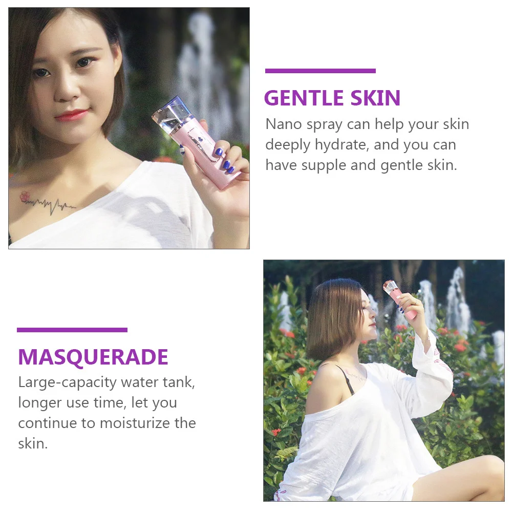 

1Set Nano Facial Mister Portable Moisturizing Mist Sprayer USB Charging Large-Capacity Water Tank for Deep Face Hydration Skin