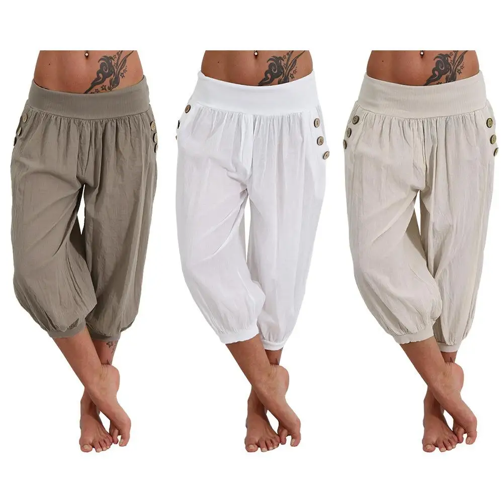 

Women's Casual Loose Cotton Trousers Bloomers Comfortable Breathable Eco-Friendly Faionable ly Clothing