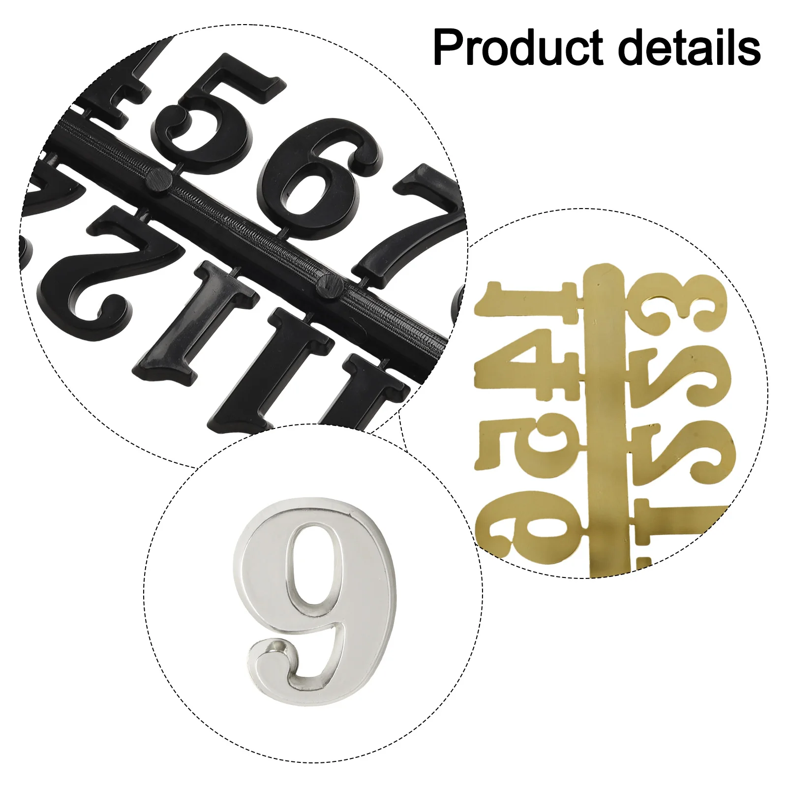 Clock Accessories Clock Numerals Kit Plastic Replacement Simple Style Gold Silver Black Handmade 2cm 2.3cm Household