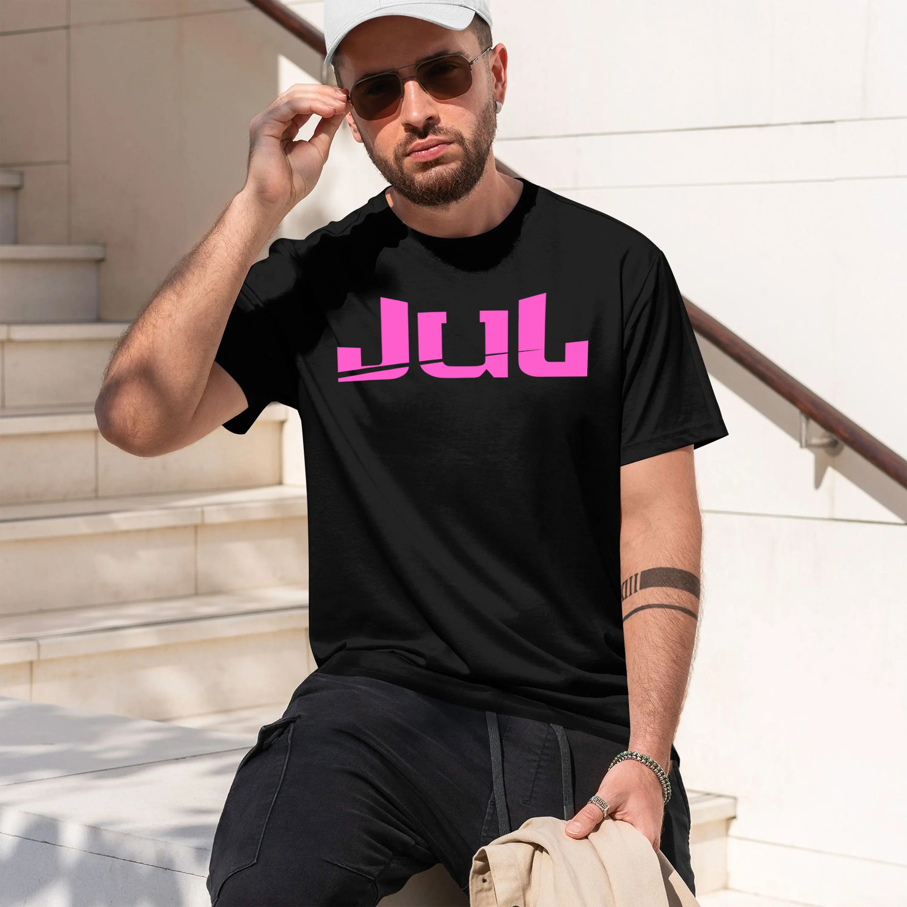 Camiseta de Manga Corta para Hombre, Modelo 2026, Cuello Redondo, Estilo Casual Clásico, Diseño Wild Ball Gentleman Beach de Jul Pinkers, Talla M