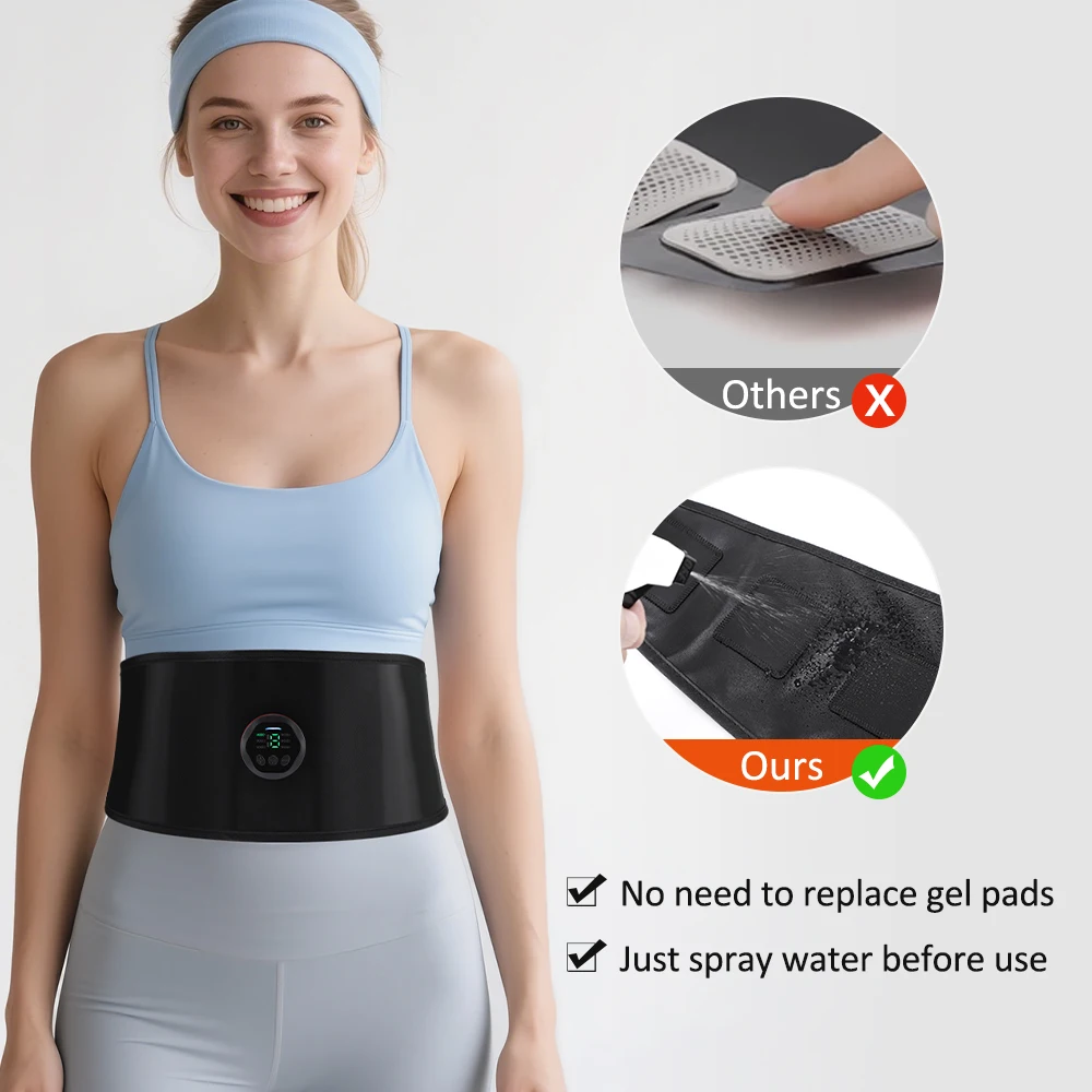 

Smart EMS Fitness Belt Wireless Ab Toner with Body Shaping Modes,Electric Muscle Stimulator for Abdominal Training&Fat Reduction