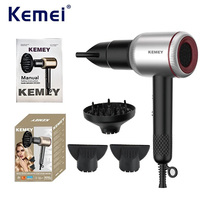 Kemei Professional Ionic Salon Hair Dryer Powerful 1800W Fast Drying Low Noise Blow Dryer with 2 Concentrator Nozzle 1 Diffuser