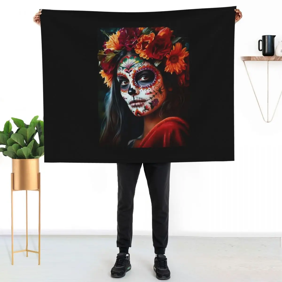 Dia de Los Muertos Throw Blanket Luxury Throw Cute Decorative Throw Picnic Soft Plush Plaid funny gift Blankets