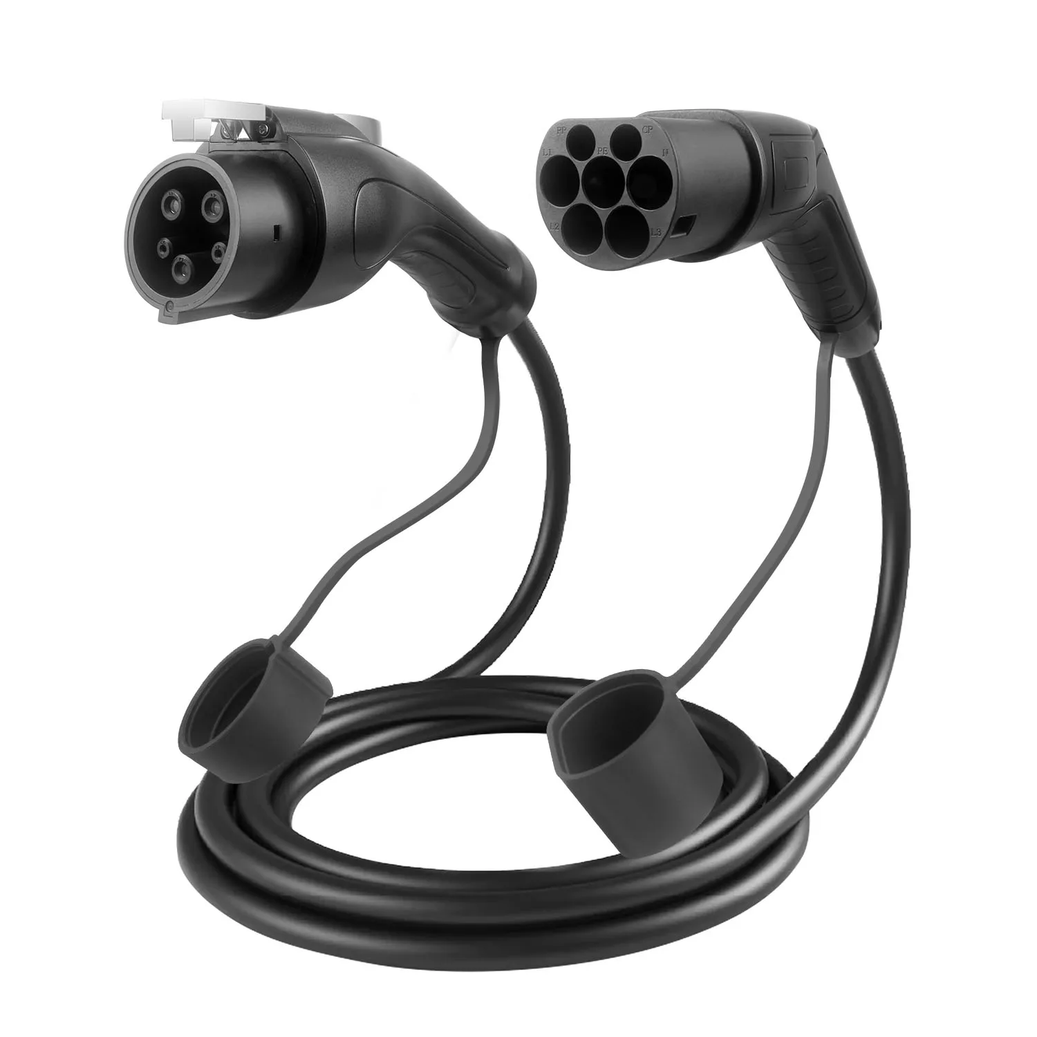 

Двуглавый зарядный кабель New Energy 32A, длина 5 м, кабель для зарядки электромобилей, тип 2, штекер, тип 1, гнездо