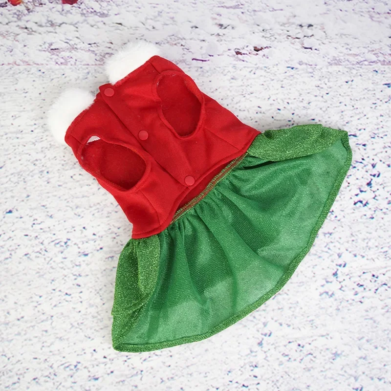 Pet Christmas Dog Clothes Skirts Dog Christmas Clothes Puppy Ropa Para Perro Hembra Vestidos Ropa De Gatos Cat Dress