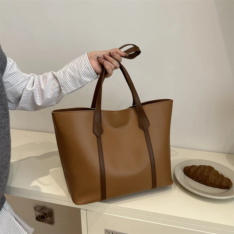 

Большая вместительная сумка-тоут для женщин, сумки на плечо, модная сумка для покупок в стиле ретро, простые минималистичные классные сумки для девочек Bolso Mujer