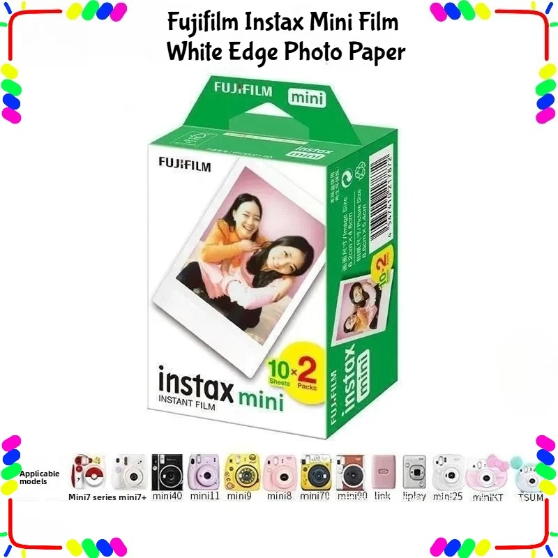 Fujifilm Instax Mini Film White Edge Photo Paper for FUJI Instant Photo Camera Mini 12/11 Mini 9 8 7s 70 EVO Link