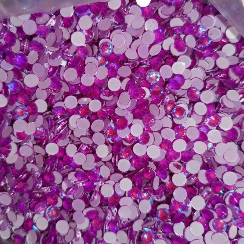 Neon ab 5A Top quality 2088 color ab crystal material noctilucous rhinestones 8 big 8 small cut flat back nail strass for dance