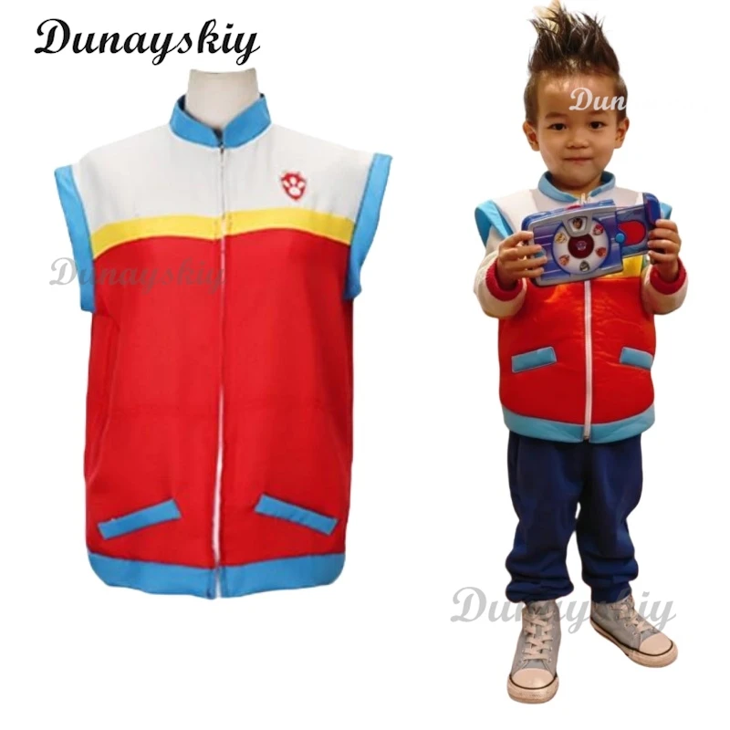 Captain Ryder Cosplay Costume Vest Kids Boys Marshall Chase Carnival Halloween Birthday Waistcoat Party Fancy Suit Customized