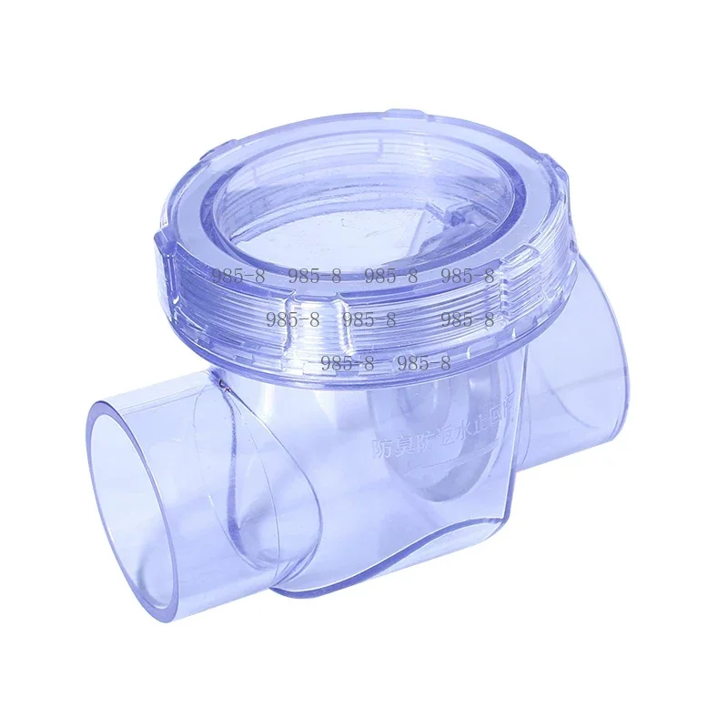 Kitchen Sewer Deodorization Valve Combination Sets, UPVC Transparent Drain Pipe 50/110mm Flap One-way Check Valve