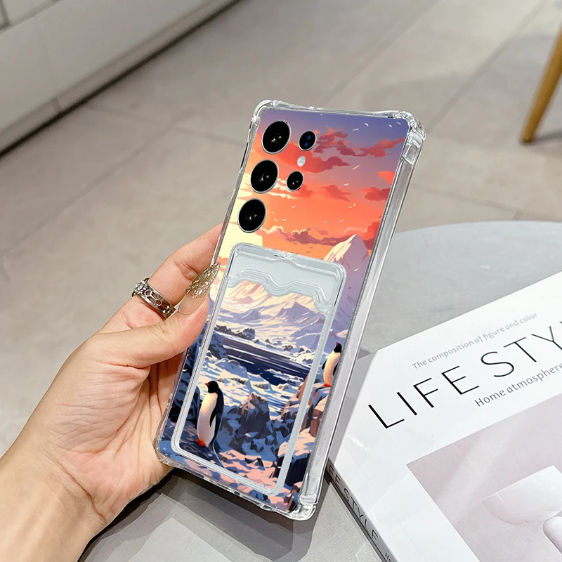 Magnificent Sunset for Samsung A20s A21s A23 A24 25 26 31 32 32 33 34 35 A50 A51 52 53 54 55 73 Transparent card pack phone case