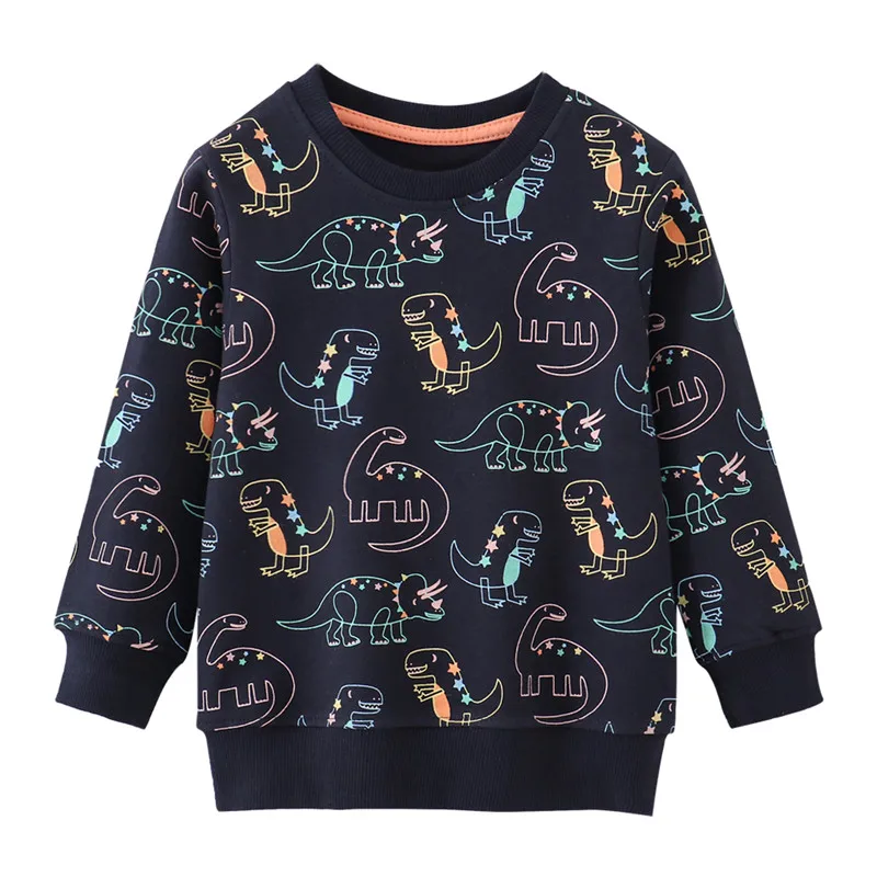 2-7T New Arrival Boys Girls Sweatshirts Cotton Dinosaurs Print Hot Selling Children's Clothes Kids Hoodies Tops
