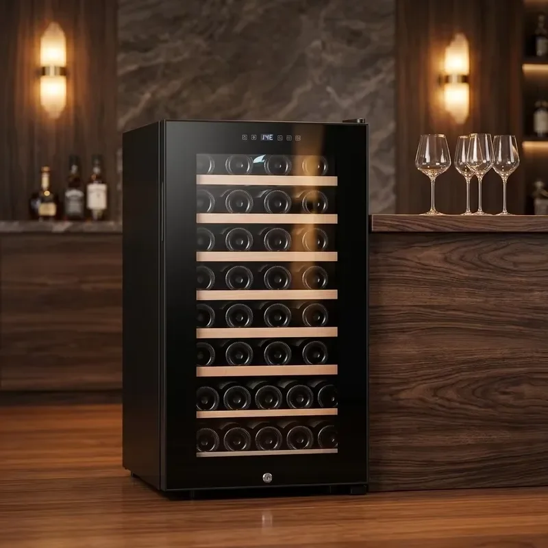 120L Mini Electric Wine Cooler Stainless Steel Luxury Fridge Electronic Temp Control Red Wine Refrigerator For Home Bar Use