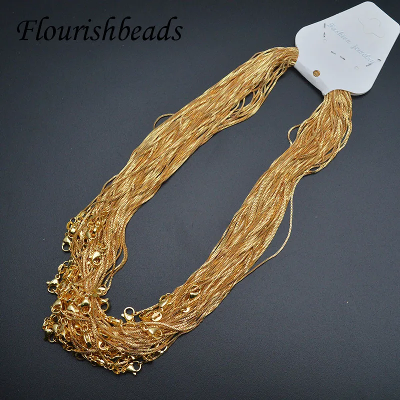 

High Quality 1mm Width Nickel Free Metal Gold Rhodium Color Box Chain for Women DIY Necklace Jewelry Findings 30pcs/lot