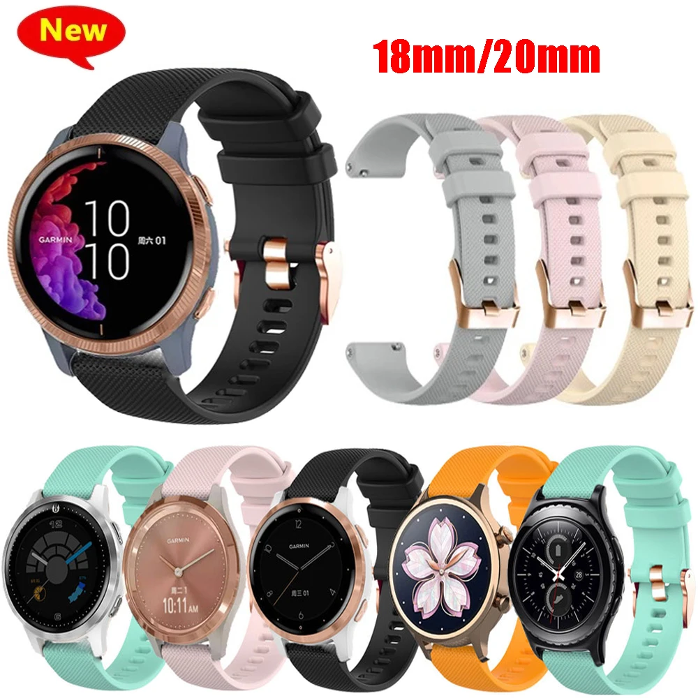 For 20mm 18mm Soft Silicone Sports Strap For Huawei Watch 2 42/18/GT 2 42/Huami GTR 2E Strap Amazfit GTR 42mm GTS 2e Strap