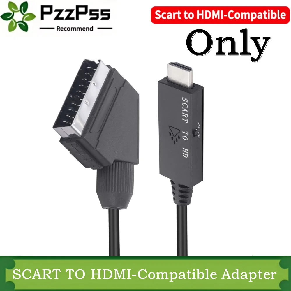 Scart to HDMI Adapter Converter Scart HDMI 1080P with Scart Input Cable HDMI Output Port for HDTV STB VHS Xbox PS3 DVD